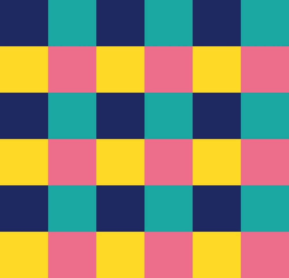Simple Gingham Hyper Fuchsia Blue